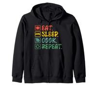 Eat sleep cook repeat Zip Hoodie