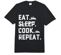 Eat Sleep Cooking Repeat No Sleep Kitchen Cook Culinary Chef Comfort Colors Adult Heavyweight T-Shirt