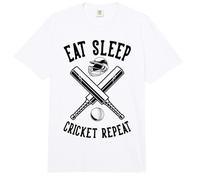Eat Sleep Cricket Repeat | Bat Cricket Comfort Colors Adult Heavyweight T-Shirt