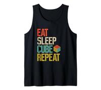 Eat Sleep Cube Repeat Puzzle Speed Cubing Tank Top