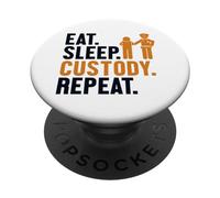 Eat Sleep Custody Repeat Prison Guard Corrections Officer PopSockets Swappable PopGrip