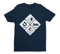 Eat, Sleep, Cycle Repeat - Cycling - Funny Graphic Men's T-Shirt - Casual Printed Tee - Great Gift for Dad, Husband or Brother - Blue - M