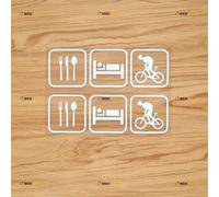 Eat Sleep Cycling Funny Sticker Decal Vinyl Bicycle Bike - 2 Pack White 15.2cm - for Car Boat Laptop Cup No Background Die-Cut
