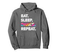 Eat Sleep Dance Repeat Cool Dancer Pullover Hoodie, Adult Unisex, Asphalt Grey, Medium