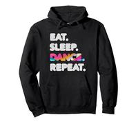 Eat Sleep Dance Repeat Cool Dancer Pullover Hoodie, Adult Unisex, Black, Medium