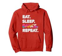 Eat Sleep Dance Repeat Cool Dancer Pullover Hoodie, Adult Unisex, Red, Large