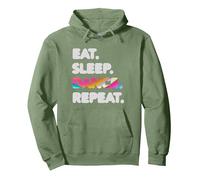 Eat Sleep Dance Repeat Cool Dancer Pullover Hoodie, Adult Unisex, Sage Green, X-Large