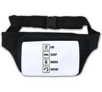 Eat Sleep Dance Repeat Slogan Waist Bag Fanny Pack White