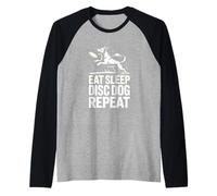 Eat Sleep Disc Dog Repeat Frisbee Dog Sport Raglan Baseball Tee