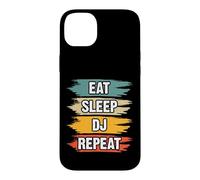 Eat Sleep DJ Repeat Brush Stroke Retro Music Case for iPhone 14 Plus