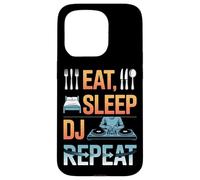 Eat Sleep DJ Repeat Music Party Vibes Case for iPhone 15 Pro