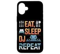 Eat Sleep DJ Repeat Music Party Vibes Case for iPhone 16 Plus
