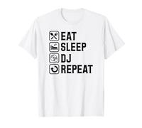 Eat Sleep DJ Repeat Simple Basic Icons T-Shirt