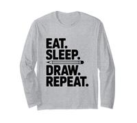 Eat Sleep Draw Repeat Creative Artist Hobbyist Long Sleeve T-Shirt