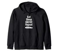 Eat Sleep Drive Repeat Funny Car Lover Quote Zip Hoodie