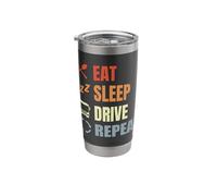 Eat Sleep Drive Repeat Shuttle Driver Job Stainless Steel Insulated Tumbler