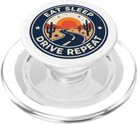 Eat Sleep Drive Repeat Vintage Desert Highway Truck Driver PopSockets PopGrip for MagSafe
