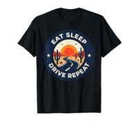 Eat Sleep Drive Repeat Vintage Desert Highway Truck Driver T-Shirt