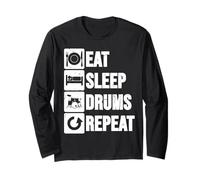 Eat Sleep Drum Repeat Drum Kit Drumming Drummer Boys Girls Long Sleeve T-Shirt