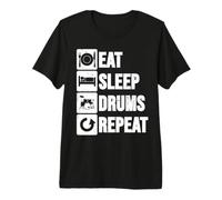 Eat Sleep Drum Repeat Drum Kit Drumming Drummer Boys Girls Premium T-Shirt