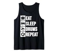 Eat Sleep Drum Repeat Drum Kit Drumming Drummer Boys Girls Tank Top