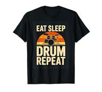 Eat Sleep Drum Repeat Retro Vintage Drummer T-Shirt