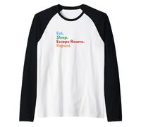 Eat Sleep Escape Rooms Repeat - Escape Room Players & Lovers Raglan Baseball Tee