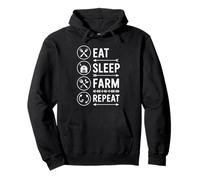 Eat Sleep Farm Repeat Funny Farmer Gardening men women Pullover Hoodie