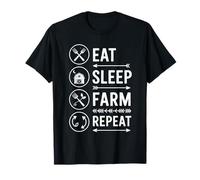 Eat Sleep Farm Repeat Funny Farmer Gardening Men Women T-Shirt