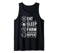 Eat Sleep Farm Repeat Funny Farmer Gardening Men Women Tank Top