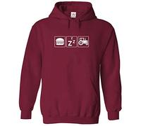 Eat Sleep Farm Repeat Funny Novelty Unisex Kids Pullover Hooded Sweatshirt For Farmers and Farming Lovers (2XS, Wine, 9_11 Years)