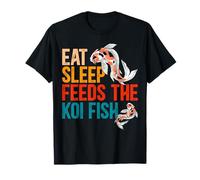 Eat Sleep Feeds The Koi Fish Japanese Koi Carp Nishikigoi T-Shirt