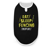 Eat Sleep Fencing Repeat Dog And Cat Clothes Pet Summer Sleeveless T Shirt Basic Vest S
