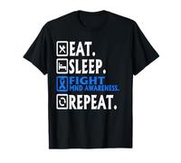 Eat Sleep Fight Motor neurone disease MND Awareness Repeat T-Shirt