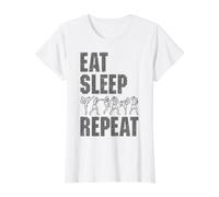 Eat Sleep Fight Repeat MMA Mixed Martial Arts Fighter Value Graphic T-Shirt, Women, White, L