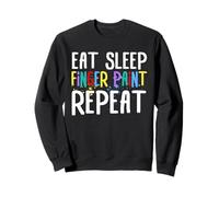 Eat Sleep Finger Paint Repeat Funny Painting Art Class Sweatshirt
