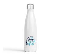 Eat Sleep Fish Drinks Bottle - Stainless Steel Double-Walled - Hand-Printed in The UK - Hot & Cold Drink Bottle - 500ml - Gift for Anglers, dad, Grandad