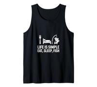 Eat Sleep Fish Minimalist Lifestyle Graphic Art Tank Top