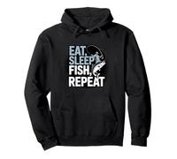 Eat Sleep Fish Repeat Angler Outdoor Fishing Gear Pullover Hoodie