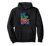 Eat Sleep Fish Repeat Angler Outdoor Fishing Gear Pullover Hoodie
