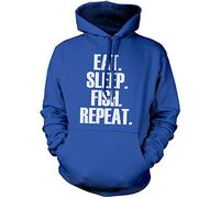 Eat Sleep Fish Repeat Fisherman Unisex Hoodie - Blue X-Large