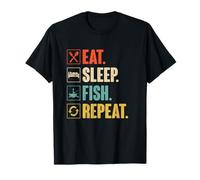 Eat Sleep Fish Repeat Funny Fishing Fisherman Vintage Gifts T-Shirt