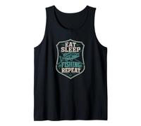 Eat Sleep Fishing Repeat Fisherman Angler Lover Tank Top