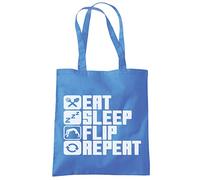 Eat Sleep Flip Repeat Tote Bag - cornflower blue One Size