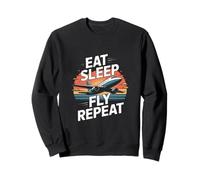 Eat Sleep Fly Repeat Funny Pilot Airplane Travel Sweatshirt