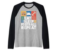 Eat Sleep Football Repeat Sports Fan Raglan Baseball Tee
