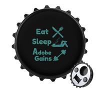 Eat Sleep Gains Repeat 2 in 1 Magnetic Beer Bottle Opener Fridge Magnets Easy Storage Gift for Men Women Black-Style