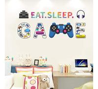 Eat Sleep Game Controller Wall Decals Video Games Wall Stickers Murals for Teen Boys Room Kids Bedroom Playroom Home Decoration (Game2)