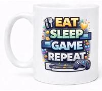 Eat Sleep Game Repeat Funny Gaming Lifestyle Coffee Cup Gift Mug