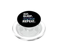 Eat Sleep Game Repeat Video Games hobby Funny Men Women PopSockets PopGrip for MagSafe